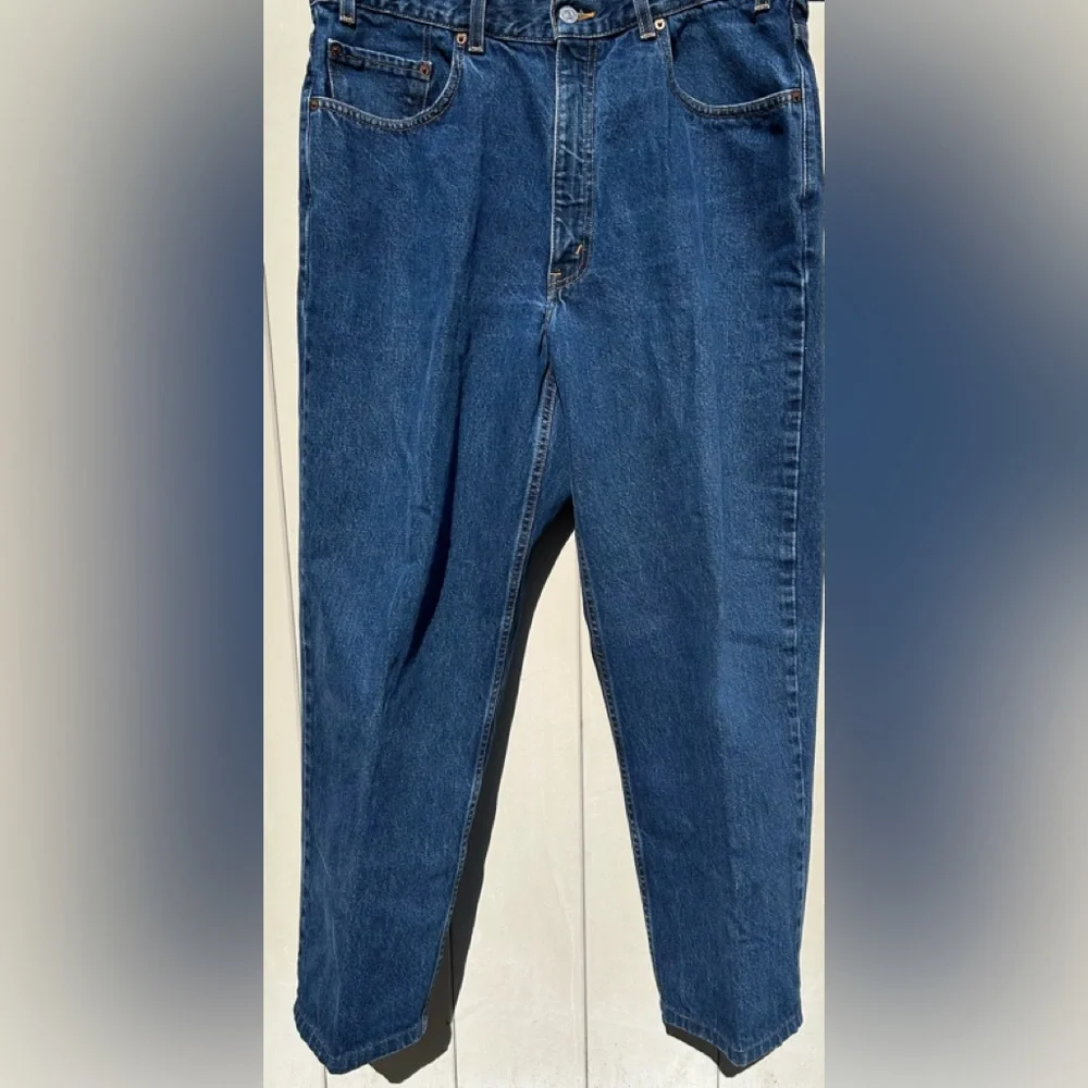 Vintage Levis 505 Red Tab USA Stonewash Blue Denim Little e 90s Jeans Size 38x30